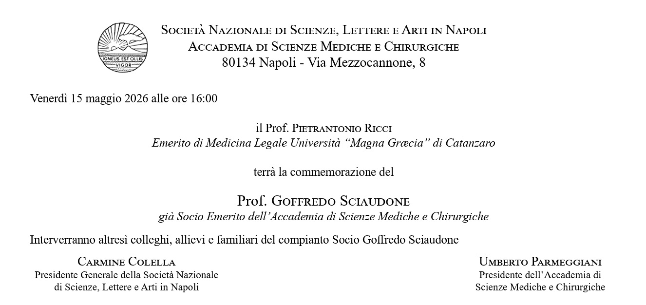 Commemorazione del Prof. Goffredo Sciaudone